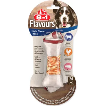 Pochoutka 8in1 Triple Flavour kost žvýkací M -KS