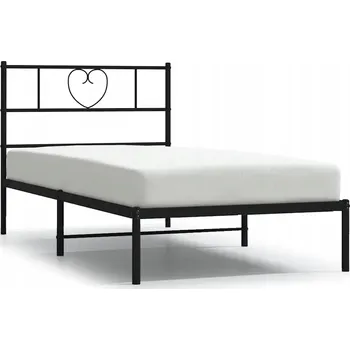 Postel Černý kovový rám postele 207 x 105 x 90 cm s úložným prostorem