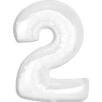 Balónek Fóliový balónek B&C ČÍSLICE 2 BÍLÝ 92 cm GODAN