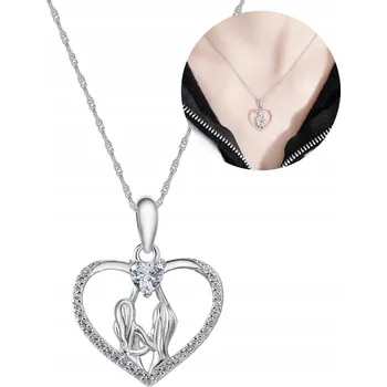 Náhrdelník Stříbrný náhrdelník pro kamarádku řetízek dámský přívěsek srdce stříbro