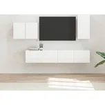 vidaXL Sada televizního nástěnného kabinetu 4 pcs Vysoce lesklá bílá [3408938]