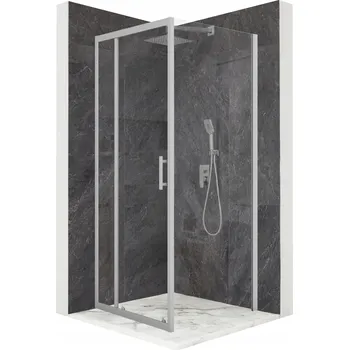 Sprchový kout 100 x 100 cm posuvné dveře, stříbrné sklo ESG 6 mm + povrchová úprava