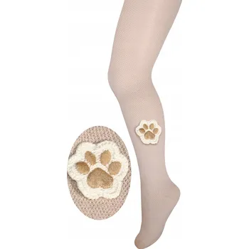 Dětská móda Dětské punčocháče s ecru tlapkou béžové Milusie, vel. 92/98