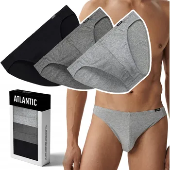 Slipy ATLANTIC 3BMP-230 pánské slipy MINI slipy bavlněné 3 PÁRY - XL