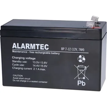Záložní baterie Akumulátor bezúdržbový AGM Alarmtec 12V 7Ah EMU BP7-12 ústředna alarmu UPS