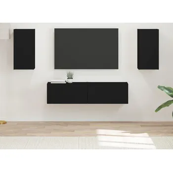 Obývací stěna vidaXL Sestava TV skříněk 4 pcs Černá kompozitní dřevo [3409151]