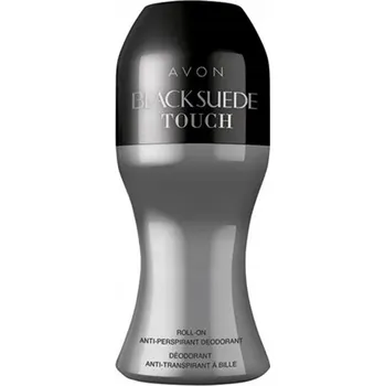 Antiperspirant Avon Black Suede Touch kuličkový deodorant 50 ml černý pepř