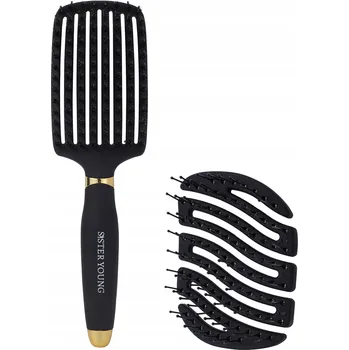 kartáč na vlasy Sada kartáčů na vlasy s kančími štětinami + malý kartáč do kabelky