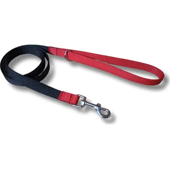 Vodítko pro psa Vodítko dvoubarevné pro velká a obří plemena Clasic - ČERNÁ - ČERVENÁ
