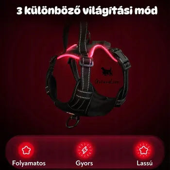 Postroj pro psa Postroj s rukojetí GetandLove černý červený S s reflexními prvky