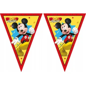 PAPÍROVÁ GIRLANDA MYŠKA MICKY 230 CM TROJÚHELNÍKY NAROZENINY OSLAVA LICENCE