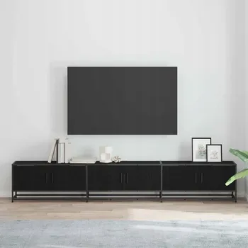 Televizní stolek TV jednotky 2 pcs Černý dub 240 x 35 x 41 cm Kompozitní dřevo