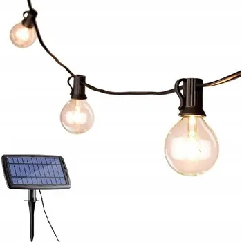 Vánoční dekorace SOLÁRNÍ VÁNOČNÍ SVĚTELNÝ ŘETĚZ GIRLANDA VODĚODOLNÁ ŻARÓWKI 27 LED 7,6M