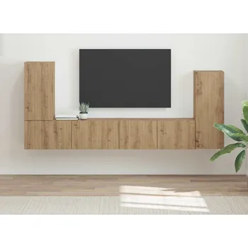 Obývací stěna vidaXL Sestava TV skříněk 4 pcs Artisanový dub kompozitní dřevo [3409122]