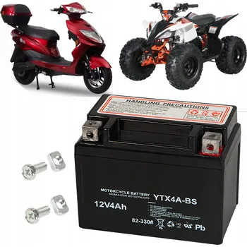 Motobaterie GELOVÝ AKUMULÁTOR 12V 4Ah BEZÚDRŽBOVÁ MOTOCYKLOVÁ SKÚTR ČTYŘKOLKA MOTOR ATV