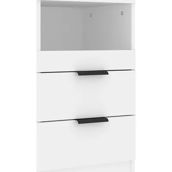 Noční stolek Elegantní bílý noční stolek z materiálu na bázi dřeva 40x36x65 cm