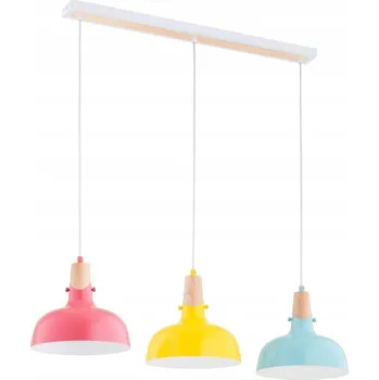 Stropní svítidlo SOLO 3xE27 mátová růžová žlutá dřevo kuchyňská Alfa 62396