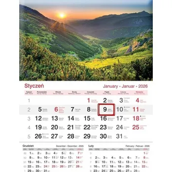 Kalendář Jednodílný nástěnný kalendář 2026 Lucrum Hory