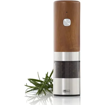 Mlýnek na koření Akumulátorový mlýnek na pepř/sůl AdHoc iMill 17x5 cm, akátové dřevo, USB