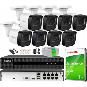 Bezpečnostní kamera IP Monitorovací Sada 8 Kamer 4Mpx PoE Den/Noc Rekordér Disk 1TB