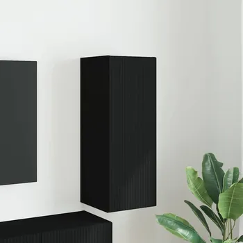 Obývací stěna vidaXL TV wall cabinet Nástěnný Černá 30 x 31 x 80 cm kompozitní dřevo [892291]