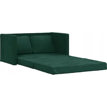 Pohovka Rozkládací pohovka futon 2v1, tmavě zelená, rozměry: 122 x 70 x 55 cm, 122 x 204 x 55 cm