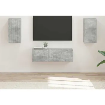 Obývací stěna vidaXL Sada televizního nástěnného kabinetu 4 pcs Betonově šedá [3408910]