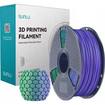 Filament Filament Sunlu PLA Matte Dual Color Zelená Fialová / Zelený Fialový 1kg