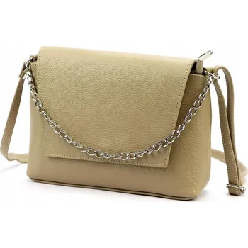 Kabelka Vera Pelle kabelka kožená kabelka přes rameno z pravé kůže béžová