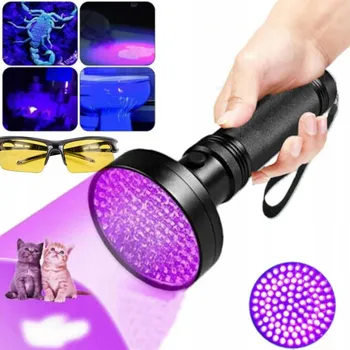 Svítilna UV SVÍTILNA NA MOČ, JANTAR, KLIMATIZACE, BANKOVKY 100 LED + BRÝLE