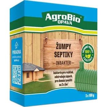 Čistič septiku a jímky Přípravek k rozkladu org. nečistot v žumpách a septicích AGROBIO Inbakter 3x100g - exp. 2. 11. 2025