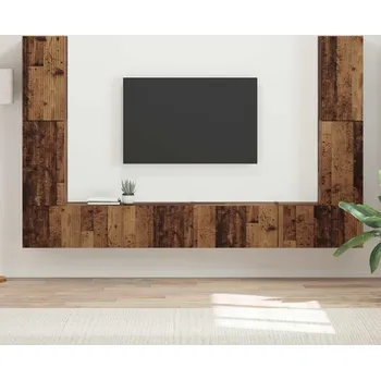 Obývací stěna vidaXL Sestava TV skříněk 8 pcs Staré dřevo kompozitní dřevo [3409139]