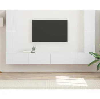 Obývací stěna vidaXL Sestava TV skříněk 8 pcs Bílá kompozitní dřevo [3409132]