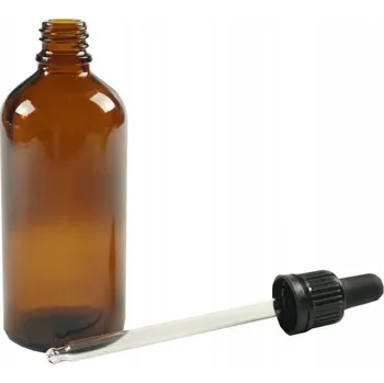 Láhev SKLENĚNÁ LÁHEV s PIPETOU 100ml ČERNÁ KAPÁTKO
