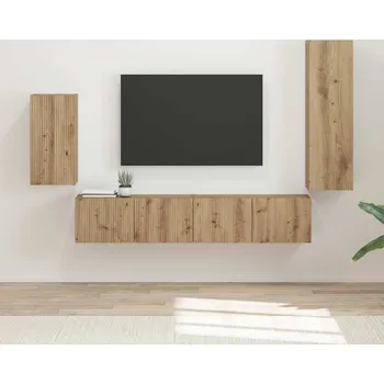 Obývací stěna vidaXL Sestava TV skříněk 4 pcs Artisanový dub kompozitní dřevo [3409014]