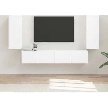 Obývací stěna vidaXL Sada televizního nástěnného kabinetu Nástěnný 4 pcs Bílá [3408916]