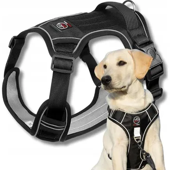 Postroj pro psa SILNÉ BEZTLAKOVÉ POSTROJE pro psa BOSTON L ČERNÉ