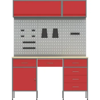 Organizace kuchyně zahrada-XL Pracovní skříň se zásuvkou 8 pcs Černá Inženýrské dřevo a ocel 3321464