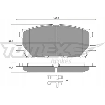 Brzdová destička Tomex TX 17-63 Sada brzdových destiček, kotoučové brzdy