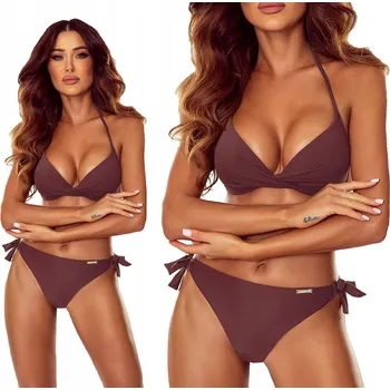 Dámské plavky Plavky Gabbiano ANABEL zavazovací bikiny hladké vínově červené 38D/M