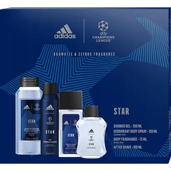 Kosmetická sada Adidas dárková sada UEFA Star (VPH+DNS+deodorant+sprchový gel)