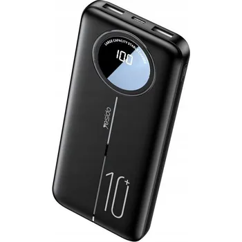 Powerbanka Yesido Powerbanka YP40 10 000 mAh s LED displejem, 2x USB-A + USB-C, ČERNÁ