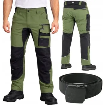 Pracovní obuv ELASTICKÉ PRACOVNÍ kalhoty softshell VODĚODOLNÉ BOZP STRETCH + pásek 60