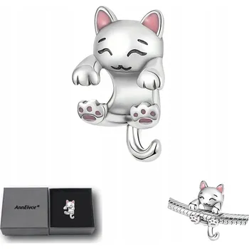 Přívěsek Přívěsek Charms Korálek Stříbrná Kočka S925 pro Modulární Náramky