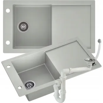 Granitový dřez Jednokomorový granitový dřez ZEUS šedý