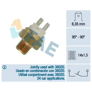 Ventilátor topení a klimatizace Teplotní spínač, větrák chladiče FAE 36010