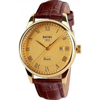 Hodinky Pánské hodinky SKMEI kožený řemínek datumovka černé hnědé