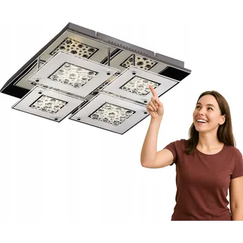 Stropní Svítidlo čtvercový Italux 30 x 30 cm stříbrný