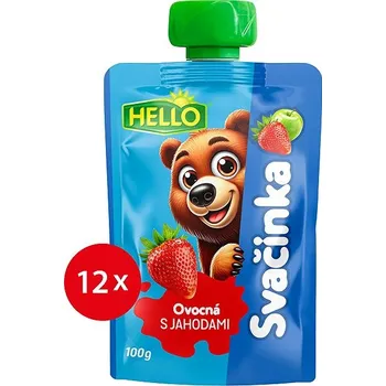 HELLO ovocná kapsička s jahodami 12× 100 g