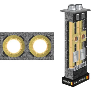 Komín Komínový systém Scheier komínový systém 160+160 6m sada IZOLOVANÝ